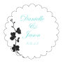 Summer Orchid Scalloped Circle Wedding Labels